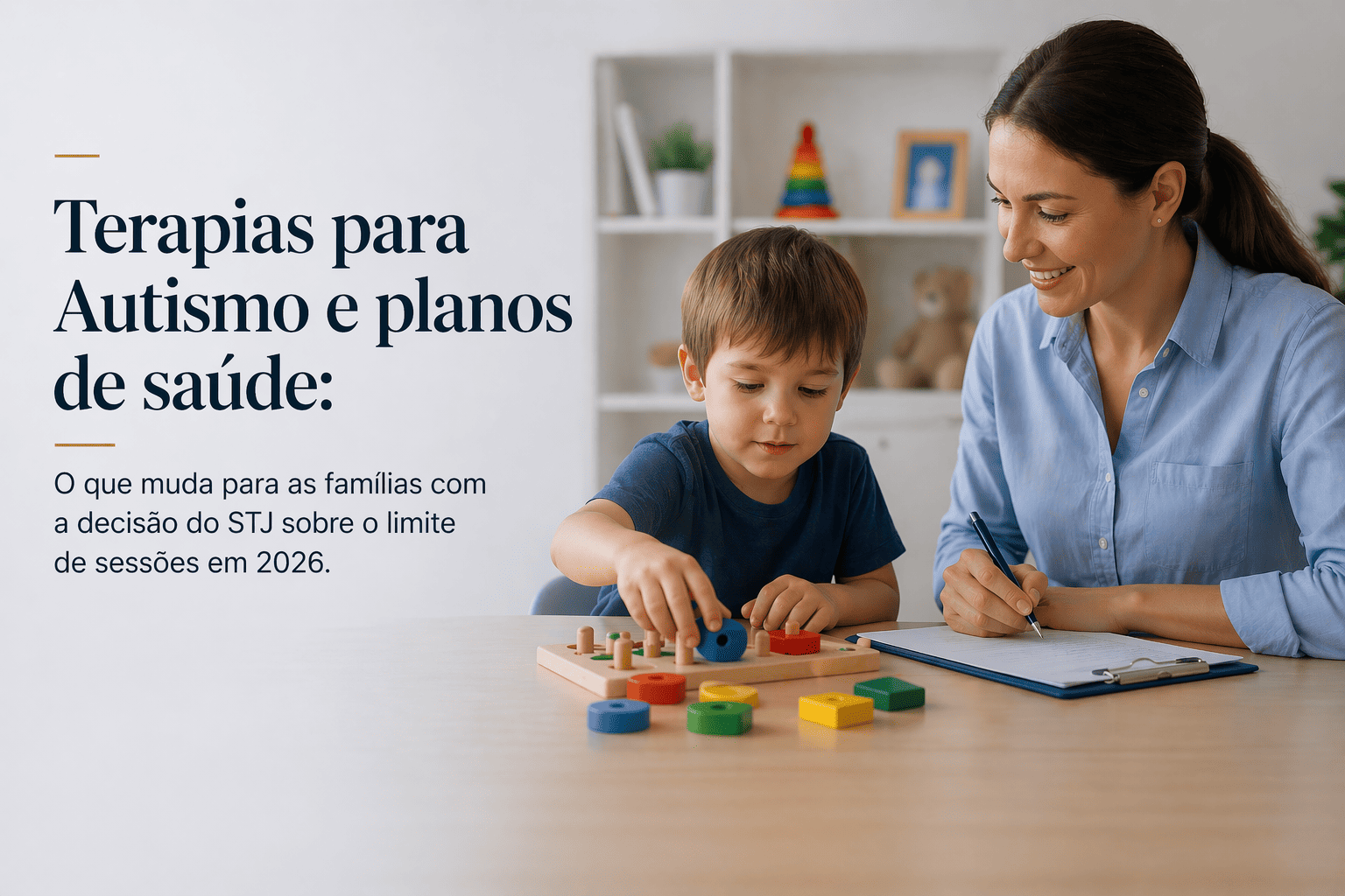 Terapias para Autismo e planos de saúde: O que muda para as famílias com a decisão do STJ sobre o limite de sessões em 2026.