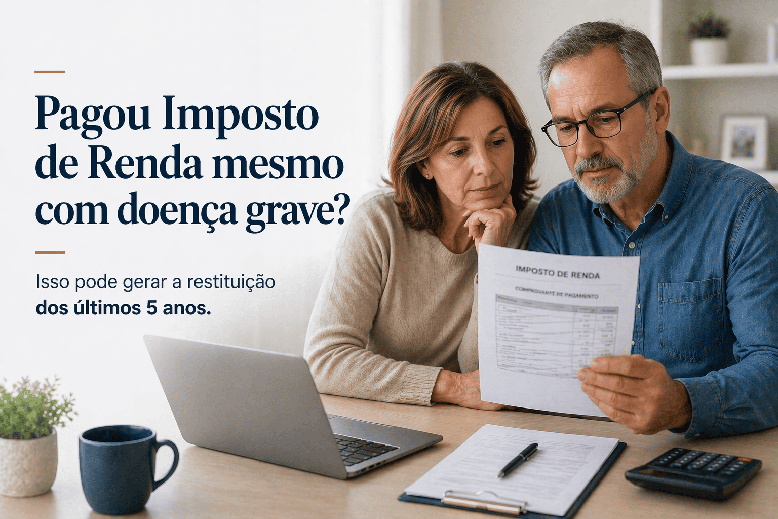 Pagou Imposto de Renda mesmo com doença grave? Isso pode gerar a restituição doa últimos 5 anos.
